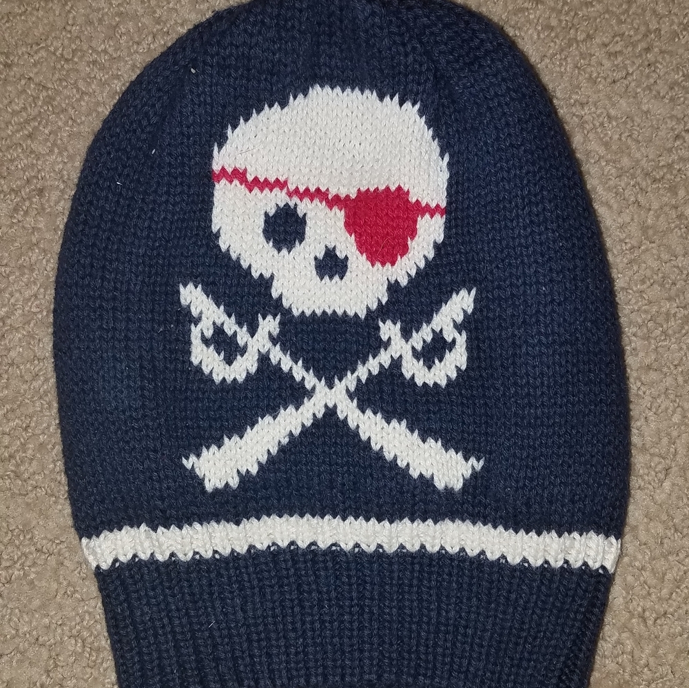 Baby Gap Pirate Skull Knit Hat Sz 0-6 Month